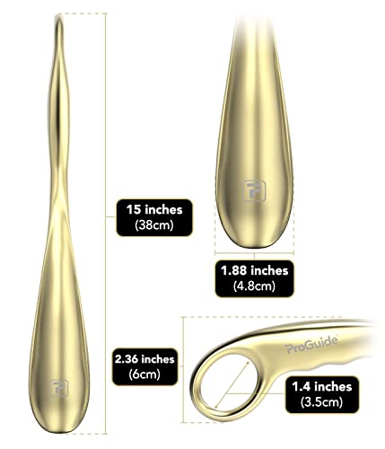 Professional Long Handled Shoe Horn | 15 Inch Solid Metal Shoehorn For Seniors, Men, Women | Unbreakable, Unbendable, Unbelievable (Gold) #TOP3