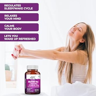 The Body Reserve Melatonin 10mg with Tagar 250mg - 120 Veg Tablets for Natural Sleep Aid, Muscle Recovery, Nerve Relaxation, and Stress Relief - Non-Habit Forming Sleep Aid for Men, Women, Pack of 2