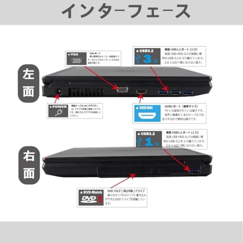 undefined 【整備済み品】ノートパソコン 富士通 LIFEBOOK A5510 15.6インチ Windows 11 Pro&MS Office 2019 搭載ノートpc/第10世代 Core i5-10310U/8GB/256GB SSD/WIFI/HDMI/WEBカメラ/テンキー付 の商品画像 4