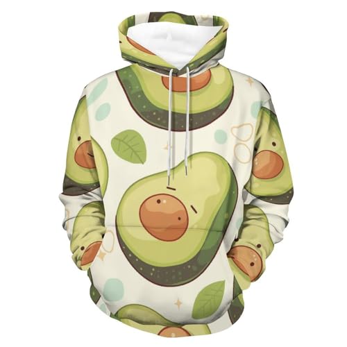 Sweat à capuche avocat mignon pull à manches longues homme femme taille S