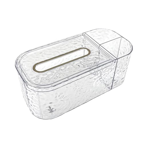 SUIOPPYUW Soporte para caja de pañuelos de acrílico transparente duradero con caja de almacenamiento de acceso rápido y fácil reemplazo, funda para pañuelos de oficina