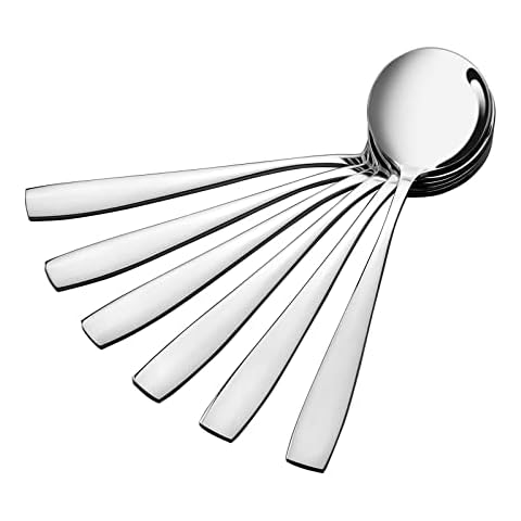 Nicesh 16-Piece Stainless Steel Round Soup Spoons Cover