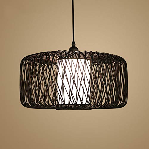 Lustre chinois en bambou et rotin suspension DIY eclairage simple - 2