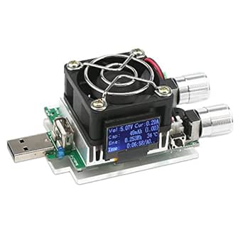 DROK® DC 3-21V Load Battery Tester, 35W 3A Portable USB Monitor, Intelligent Constant Current Electric Discharge Resistance Power Resistor Kit for Power Bank Capacity Testing Support QC2.0/3.0