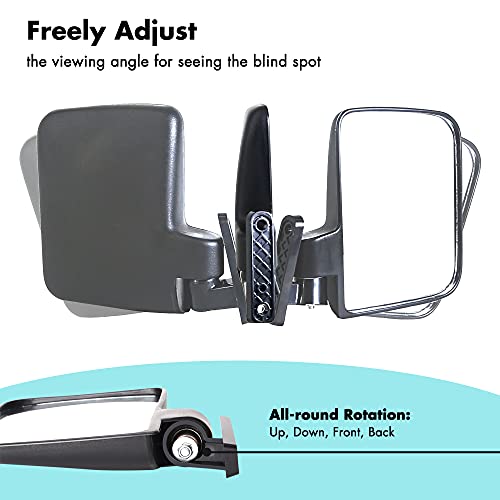 image for 10L0L Golf Cart Side Mirrors Compatible with Yamaha Club Car EZ-GO and