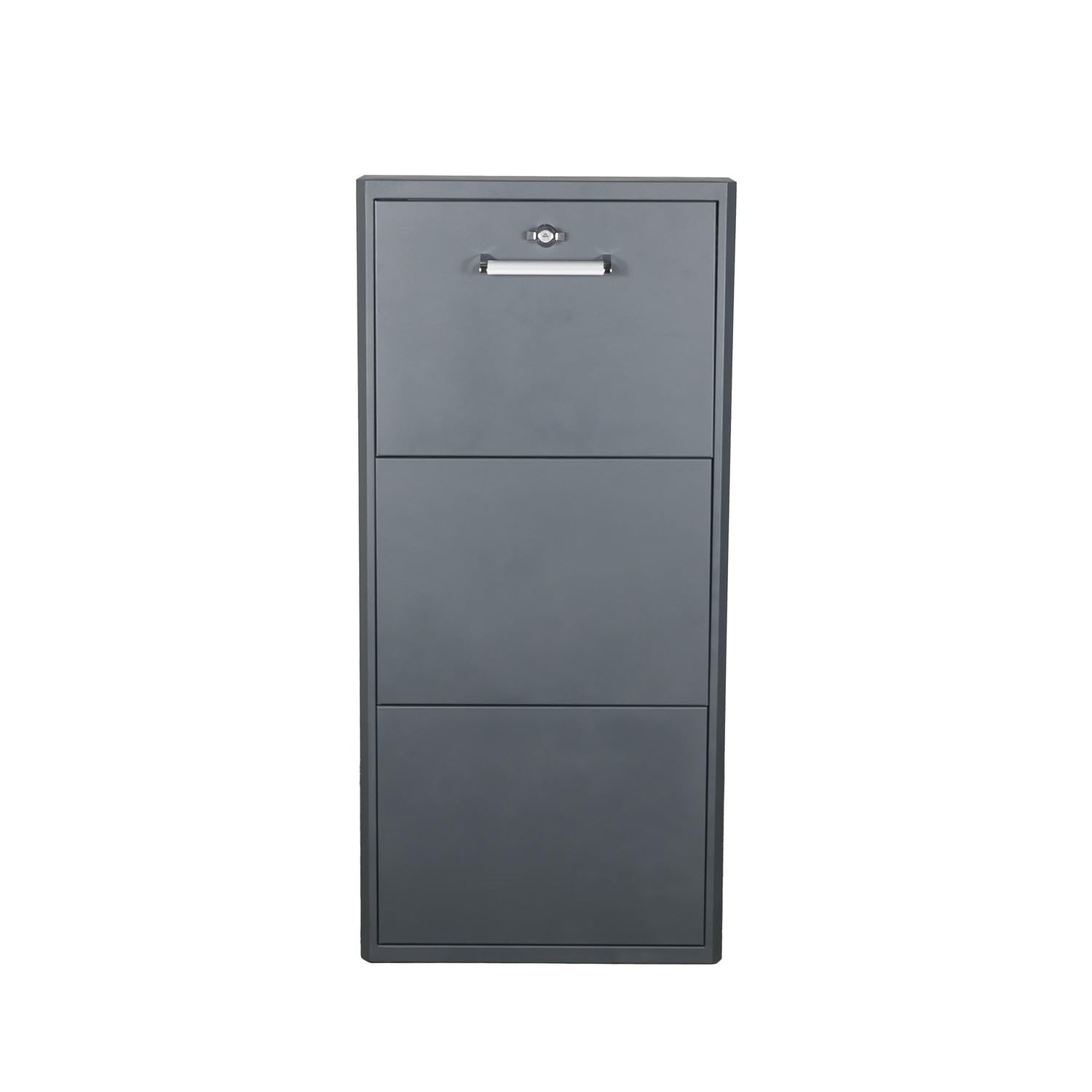 LPP Meuble Range Chaussures avec Serrure de Verrouillage en Métal – Capacité de 6 à 12 Paires – Couleurs au Choix (Gris Anthracite - RAL 7016, N°112-​6 Paires - H.108 x LG.50,​5 x P.16 CM)