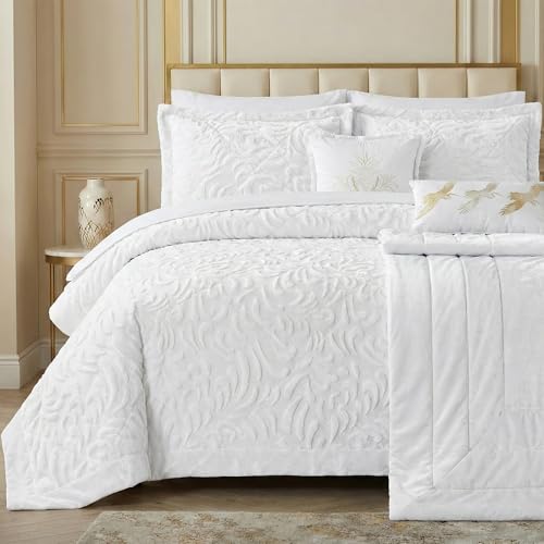 Image of Fit Even Quilt Luxora Bedspread 3 Piece Set – Coverless Quilted Diamond Pattern Bedspread, Comforter Throw, Summer and All-Season Lightweight Bedding Sets, with 2 Pillow Sham (King, White)