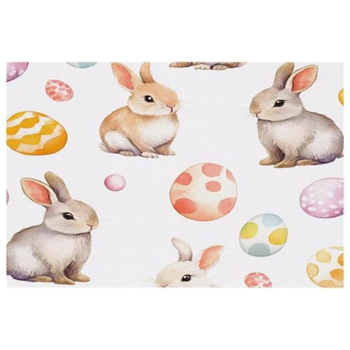 Set de table Pâques en tissu Oxford lavable et résistant à la chaleur | Lot de 4 - 2