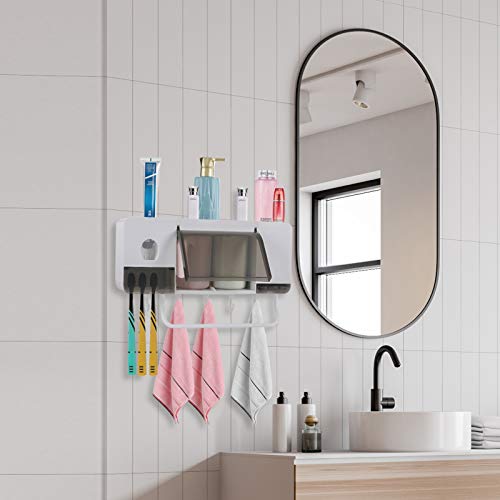 PENGKE Toothpaste Dispenser,Upgraded Version Automatic Toothpaste Squeezer Dispenser for Famliy Washroom Bathroom,is Wall Mount Bathroom Accessories with Super Sticky Suction Pad and 2 Cups - Thumbnail 2