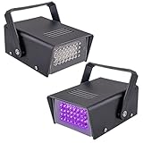 32 Led Strobe Lights Mini Strobe Light Adjustable Flashing Light Halloween Outdoor Strobe Light Machine for Party（2 pcs Violet Light）