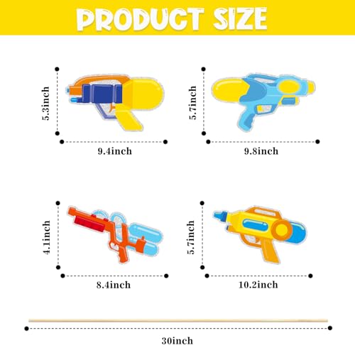 Image of Set of 16,Water Guns Theme Centerpiece Sticks,Summer Hawaii Water Guns Party Party Centerpiece Table Toppers,Beach Surfing Party Decoration.