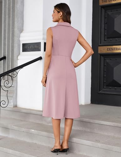 Image of GRACE KARIN 2026 Work Midi Dresses for Women,Wrap Business Casual Funeral Outfit for Women,Wedding Guest Dresses