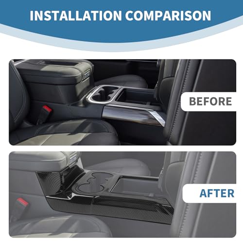 PDKLIN for Silverado Carbon Fiber Gear Shift Panel Trim Cover Compatible with Chevy Silverado/GMC Sierra 2019 2020 2021 Carbon Fiber Interior Accessories by PDKLIN - Used condition - Image 6