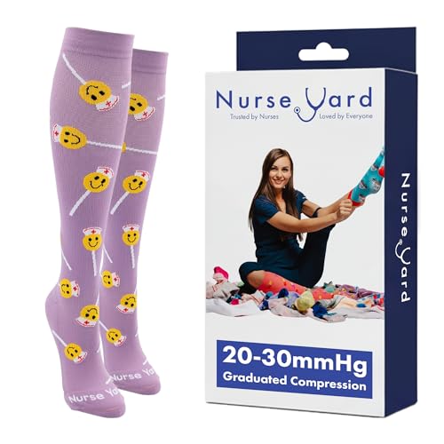 Image of Nurse Yard Compression Socks for Nurses - Women & Men - 20-30mmHg Graduated Compression, For Medical Staff, Athletes - 1 Pair