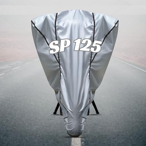 Image of Motorcycle Bike Body Cover for Outdoor Use - Heavy Fabric Water Resistant Two Wheeler Cover with UV, Dust & Rain Protection Compatible for SP 125