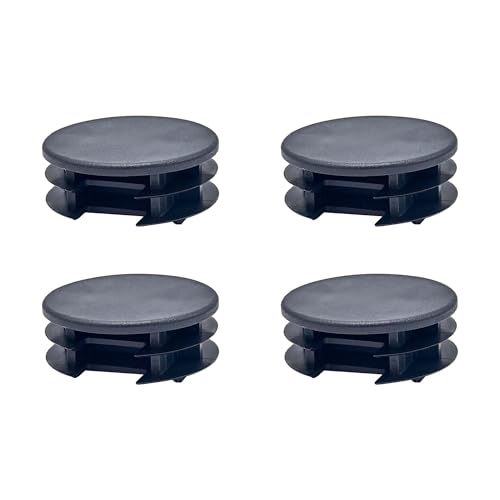 Image of Outwater Plastic 2 inch Dia. Round Insert End Caps for Tubing, Finishing Plug for Round Tubing Chair Glide, Floor Protector, Fits Multi Gauge Tubing, USA Made, 4 Pack