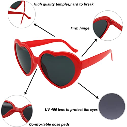Heart Shaped Sunglasses For Women,Trendy Heart Glasses Cute Retro Sun Glasses Taylor Cupid Party3