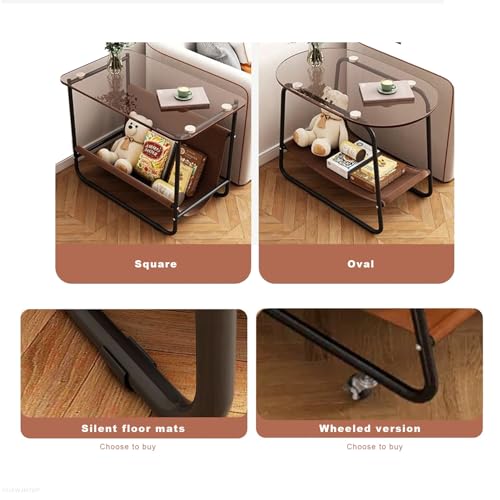 Table basse verre trempé anti-encombrement avec double rangement stable - 7