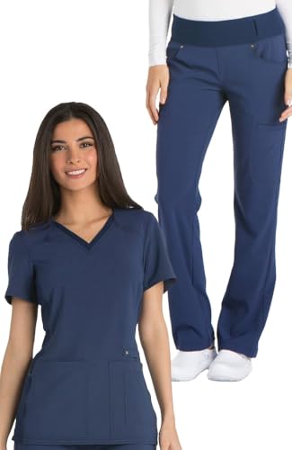 Ensemble gommage Cherokee bleu marine pour femme avec haut CK605 et pantalon CK002
