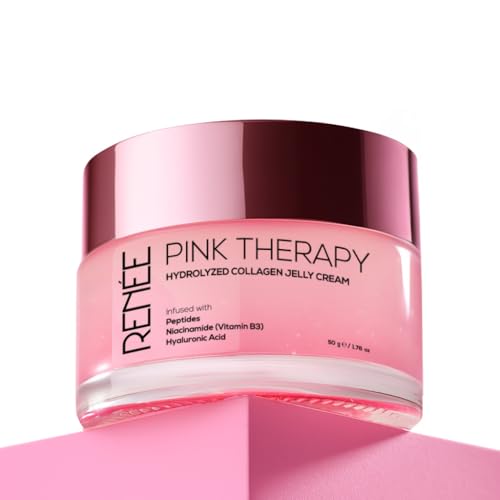 Image of RENEE Pink Therapy Hydrolyzed Collagen Overnight Sleep Jelly Mask | Hydrates, Repairs, Smoothens & Plumps Skin | Peptides, Niacinamide & Hydrolyzed Collagen Enriched | 50 gm