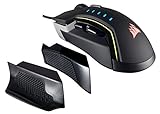 CORSAIR GLAIVE - RGB Gaming Mouse - Comfortable & Ergonomic - Interchangeable Grips - 16000 DPI Optical Sensor - Aluminum (Certified Refurbished)