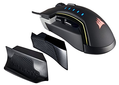 CORSAIR GLAIVE - RGB Gaming Mouse - Comfortable & Ergonomic - Interchangeable Grips