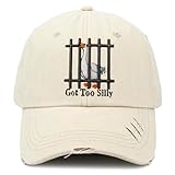 Got Too Silly Funny Silly Goose Humor 3D Embroidered Golf hat for Animal Lovers Adjustable Unisex Washed Classic Low Profile Dad Trucker Hat Valentine's Day Birthday Gift Idear
