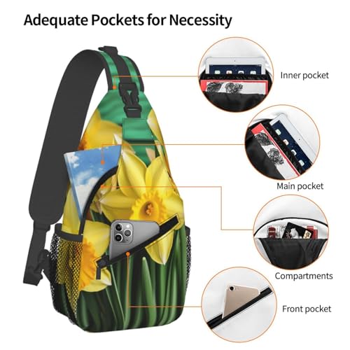 Bolso cruzado con flores amarillas para trekking miniatura 4