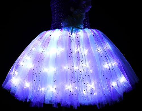 Girls Deep Purple LED Mermaid