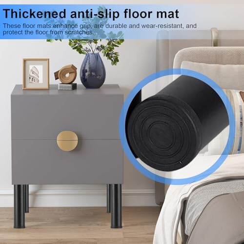 Patas de sofá en aleación de aluminio negro de 20 cm con base regulable 6