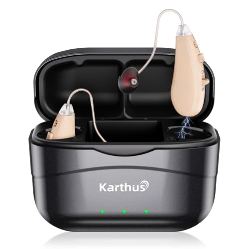 Karthus OTC Hearing Aids for Seniors with Hearing Loss, Rechargeable Lightweight RIC Hearing...