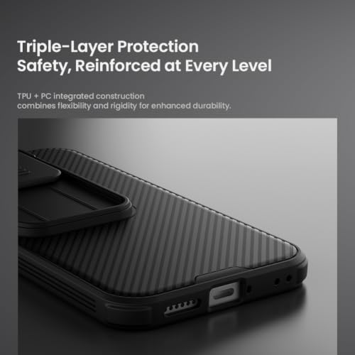 Image of CamShield Pro Back Cover Case for Xiaomi 17T, Slide Camera Lens Protection, Shockproof Hard PC + TPU Slim Anti-Fingerprint Scratch Resistant Mobile Phone Cover Made for Xiaomi 17T 5G (Black)