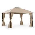 Garden Winds LCM1514B-RS Riplock 350 Replacement Canopy for Broyhill Eagle Brooke Gazebo, Beige