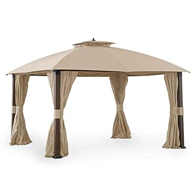 Garden Winds LCM1514B-RS Riplock 350 Replacement Canopy for Broyhill Eagle Brooke Gazebo, Beige