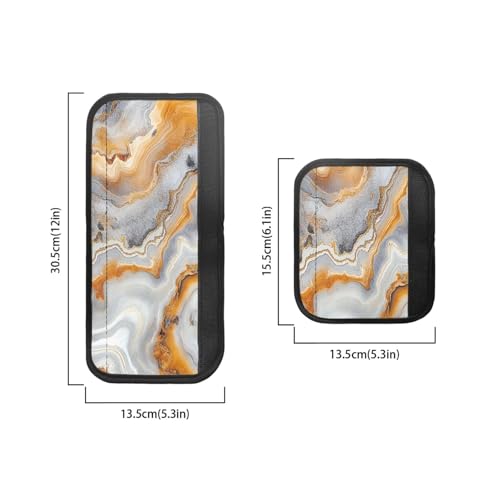 Image of Refrigerator Door Handle Covers Set of 6 Neoprene Kitchen Appliance Handle Anti-Dust Protector for Fridge Microwave Kitchen Cabinet Stove Dishwasher, Gray Gold Marble Print