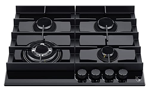 K&H Glas Gaskochfeld 60cm [4 ZONEN] - Gasherdplatte Erdgas - Wok...