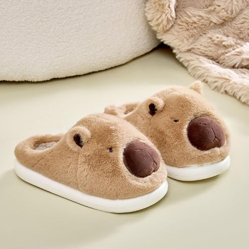 Capybara Slippers for Women and Men, Cute Warm Thick Capybara Slippers for Winter, Unisex Funny Soft Non-Slip House Slippers2