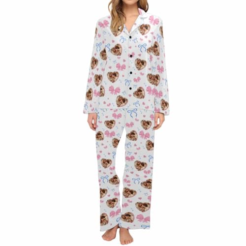 Artsadd Personalized Pajamas with Faces for Men Women, Custom Photo Pajamas Funny Christmas Pjs Gifts for Cat Mom, Dog Mom2
