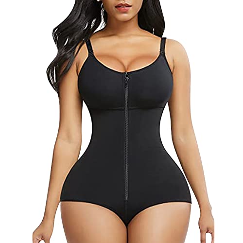 Corsé para mujer, body con cremallera, tirantes y cadera, transpirable, para cosplay, disfraz de Halloween y fiesta, Negro, 3XL