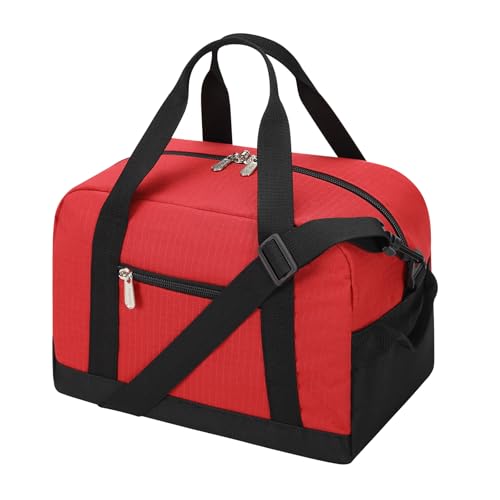 Small Gym Bag Carry On Bag - 12 in Mini Duffle Bag Lightweight for Overnight Travel（Red) 12inch Red
