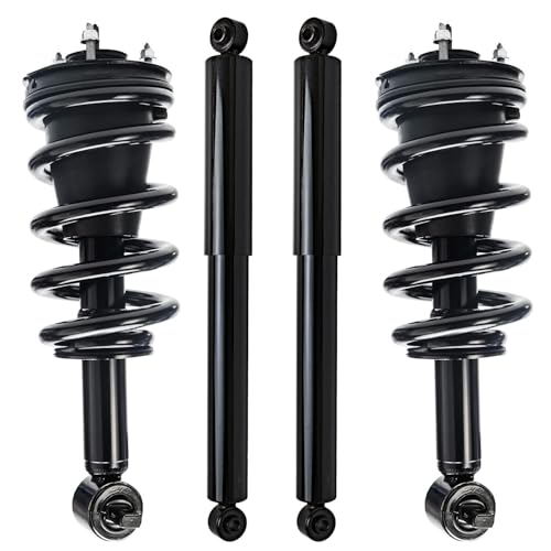 Image of Detroit Axle - 4WD 4pc Strut Shock Kit for 2014-2018 Chevrolet Silverado 1500 GMC Sierra 1500, 2019 Silverado 1500 LD Sierra 1500 Limited, 2 Front Struts & Coil Spring 2 Rear Shock Absorbers