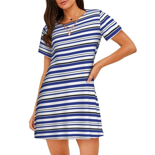 Chemise de nuit manches courtes pour femme respirante et douce en coton léger pour l'été