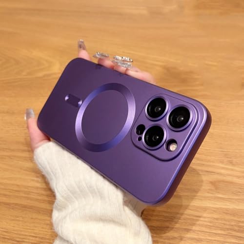 Coque de protection magnétique violette pour iPhone 14 13 12 Pro Max au quotidien