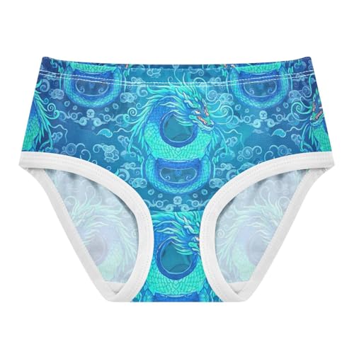 Girls Briefs, Blue Cartoon Toddler Panties, Cotton Underwear Girls, 2T–8 Years