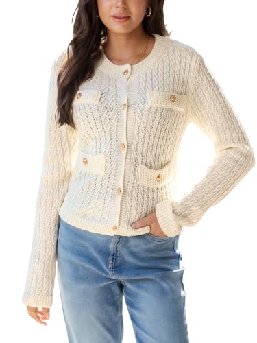 CUPSHE Women's Open Front Cardigan Sweaters Long Sleeve 2024 Fall Knit Short Cardigan Outwear