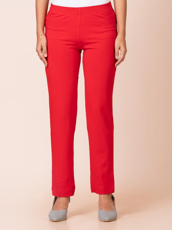 Image of Ruby Cotton Lyrcra Blend Copper Collection Straight Pants | Perfect Blend of Style and Comfort | Professional and Casual Wear #1
