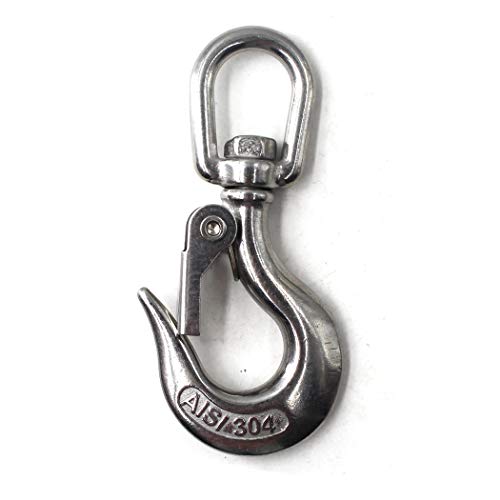 Gancho de elevación de acero inoxidable 304, WLL 1000KG (Paquete de 1)