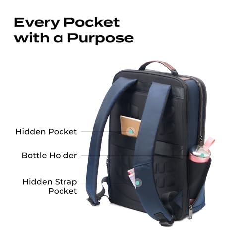 Image of Premium Laptop Messenger Bag - Durable Vegan Leather & Water-Resistant Briefcase for 15.6-inch Laptops - 3-Compartment Organizer, Ultra-Lightweight (435g)