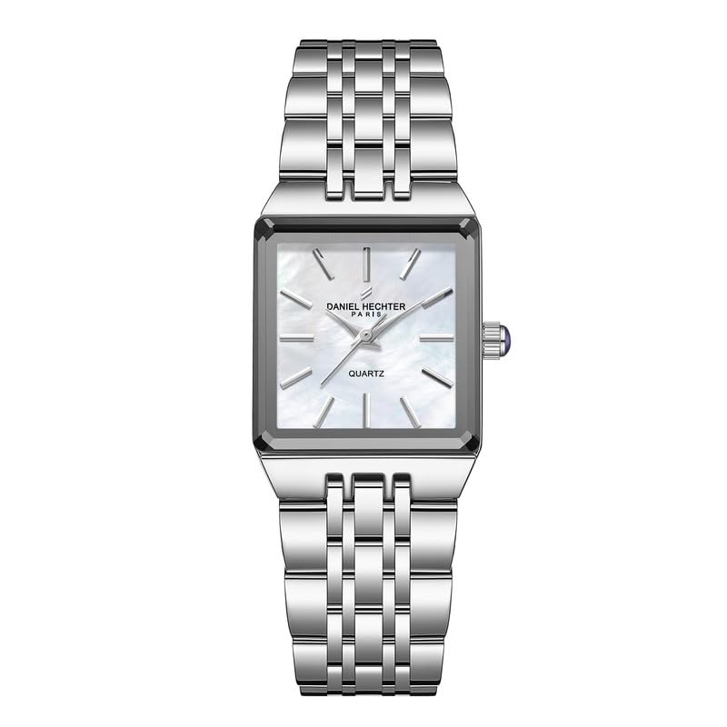 Paris Clara Collection Analog Quartz Watch for Women with Square Dial, Metal Case, Stainless Steel Strap and Water Resistant-image-14