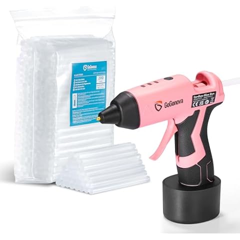 225 Pcs Glue Sticks Kit With Cordless Glue Gun, GoGonova 15s Fast Heating 5Ah Rechargeable Hot Glue Gun Cover